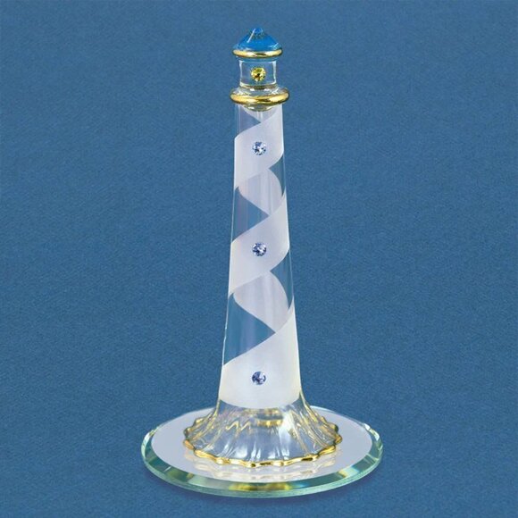 Glass Baron Lighthouse with Base Mirror in a Gift Box - Picture 1 of 3